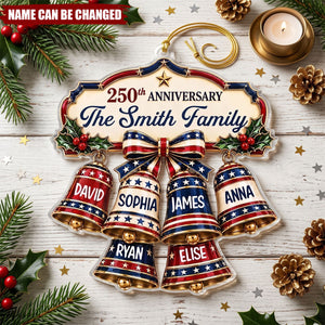 Custom Acrylic Ornament - Personalized America 250th Anniversary Christmas Gifts For Mom, Dad, Brother, Sister
