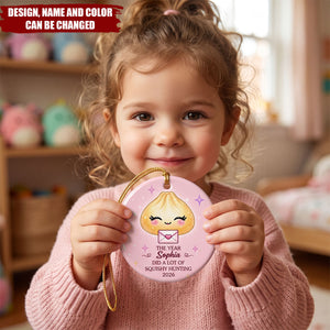 Custom Ceramic Ornament - Personalized Christmas Birthday Gifts For Kids - Little Dumpling Big Joy