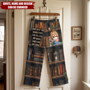 Just A Girl Who Loves Books - Personalized Lounge Pants With Pockets, Custom Pajama Pants, Gift For Her
