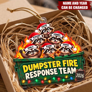 Custom Name Dumpster Fire Response Team Christmas Gifts - Personalized Acrylic Ornament
