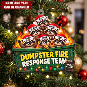Custom Name Dumpster Fire Response Team Christmas Gifts - Personalized Acrylic Ornament