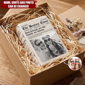 Gift For Best Friend - Personalized Custom Photo Newspaper Ceramic Book Vase