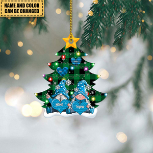 Christmas Family Draft Papa Nana Sweet Heart Kids Customized Ornament