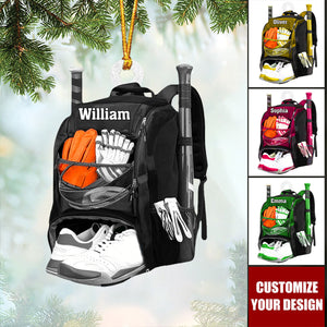 Personalized Baseball Acrylic Christmas Ornament, Gift For Baseball Lovers