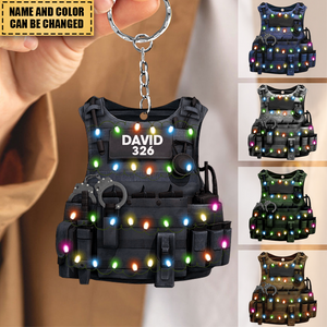 Police Bulletproof Vest, Personalized Keychain, Christmas Gift For Police Officers