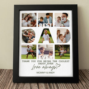 Custom Photo Thank You For Being The Coolest Daddy Ever Picture Frame