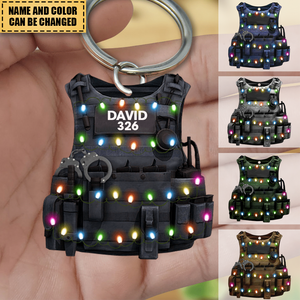 Police Bulletproof Vest, Personalized Keychain, Christmas Gift For Police Officers