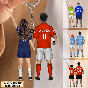Personalized soccer Couple Keychain