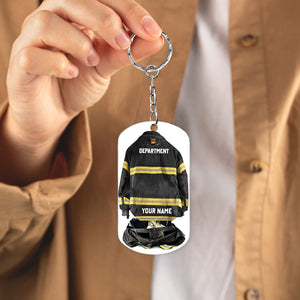 Personalized Firefighter Armor Stainless Steel Keychain