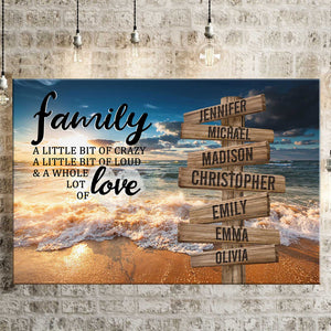 A Little Whole Lot of Love Multi-Names - Gift For Family, Personalized Horizontal Poster