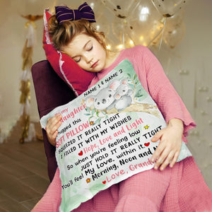 Personalized Granddaughter Grandson koala Hug This Pillow