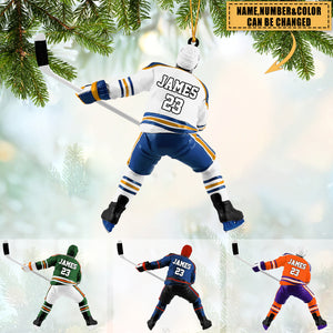 Ice Hockey Player - Personalized Christmas Ornament