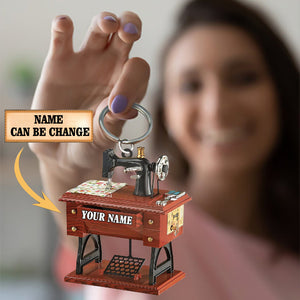 Personalized Sewing Machine Acrylic Keychain