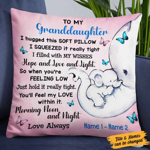 Personalized Granddaughter Elephant Pillow