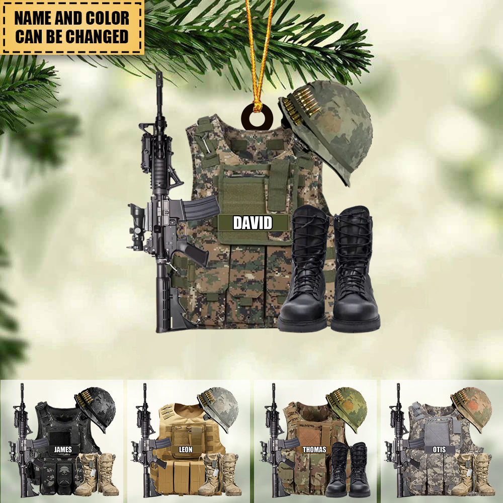 Personalized Military Uniform Ornament - Gift Idea For Veterans/ Military Gift