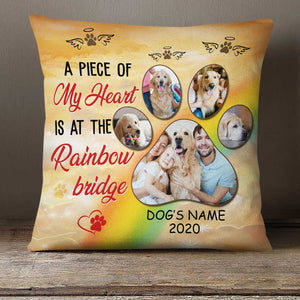 Personalized Dog Memo Photo Rainbow Bridge Pillow