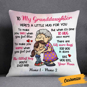 Personalized Mom Grandma Granddaughter Daughter Hug For You Pillow