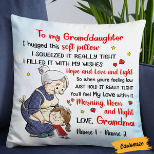 Personalized Mom Grandma Daughter Granddaughter Pillow