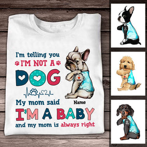 Personalized Dog Mom Baby T-Shirt