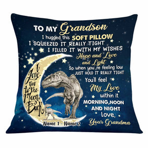 Personalized Hug This Mom Grandma Granddaughter Daughter Dad Grandpa Son Grandson Dinosaur Pillowcase