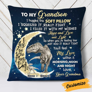 Personalized Hug This Mom Grandma Granddaughter Daughter Dad Grandpa Son Grandson Dinosaur Pillowcase