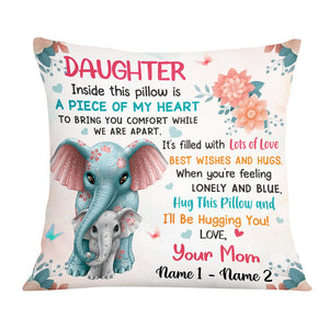 Personalized Elephant Daughter Granddaughter From Mom Grandma Pillow