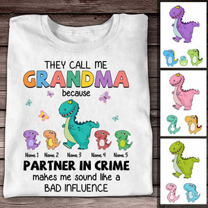 Personalized Mom Grandma Dinosaur T-Shirt