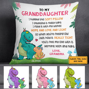 Personalized Dinosaur Grandson Granddaughter Pillowcase