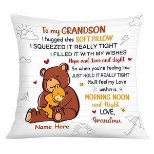 Personalized Mom Grandma Bear Drawing Pillowcase