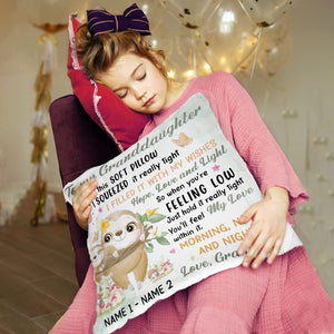 Personalized Granddaughter Grandson Sloth Hug This Pillow
