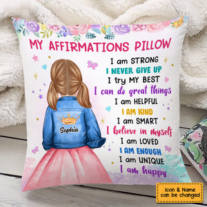 Granddaughter Kid Positive Affirmations Pillow