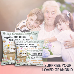 Personalized Granddaughter Grandson Sloth Hug This Pillow