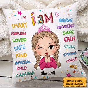 Personalized Gift For Daughter Granddaughter Pray I Am Kind Pillow