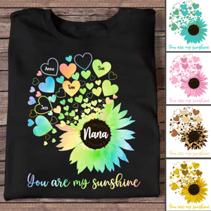 Family - You are My Sunshine Grandma/Mom - Personalized Unisex T-Shirt