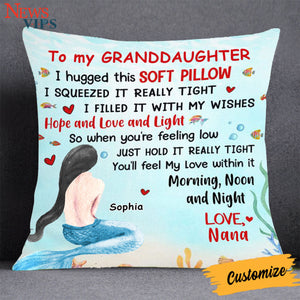 Personalized Granddaughter Mermaid Under The Ocean Pillow