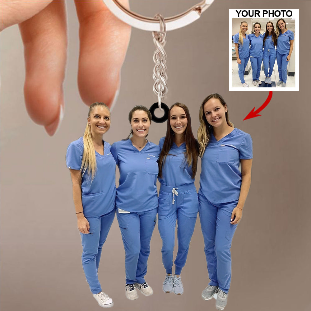 Personalized Photo Mica Keychain - Gift For Nurse - Nurse Besties