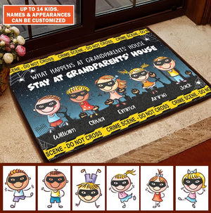 Grandkids Best Partners In Crime - Personalized Doormat - Gift For Grandpa And Grandma