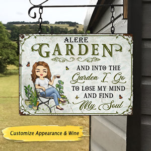 And Into The Garden I Go Gardening - Garden Sign - Personalized Custom Classic Metal Signs