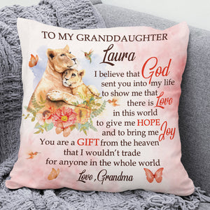 You Are A Gift From The Heaven - Personalized Granddaughter Lion Pillow
