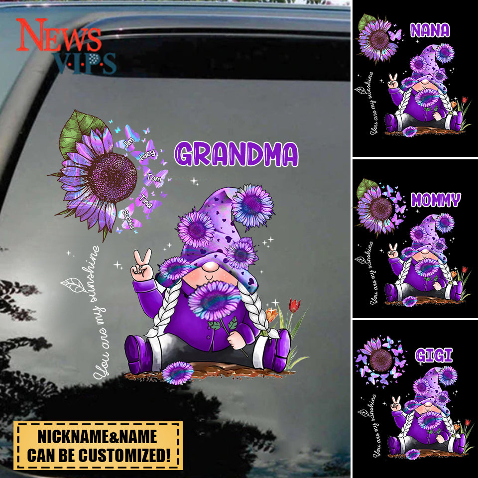 Hologram Sunflower Grandma- Nana doll, You Are My Sunshine Personalized Decal