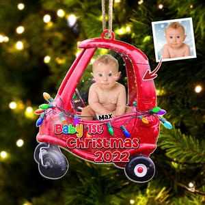 Personalized Baby First Christmas Upload Photo Printed Acrylic Ornament
