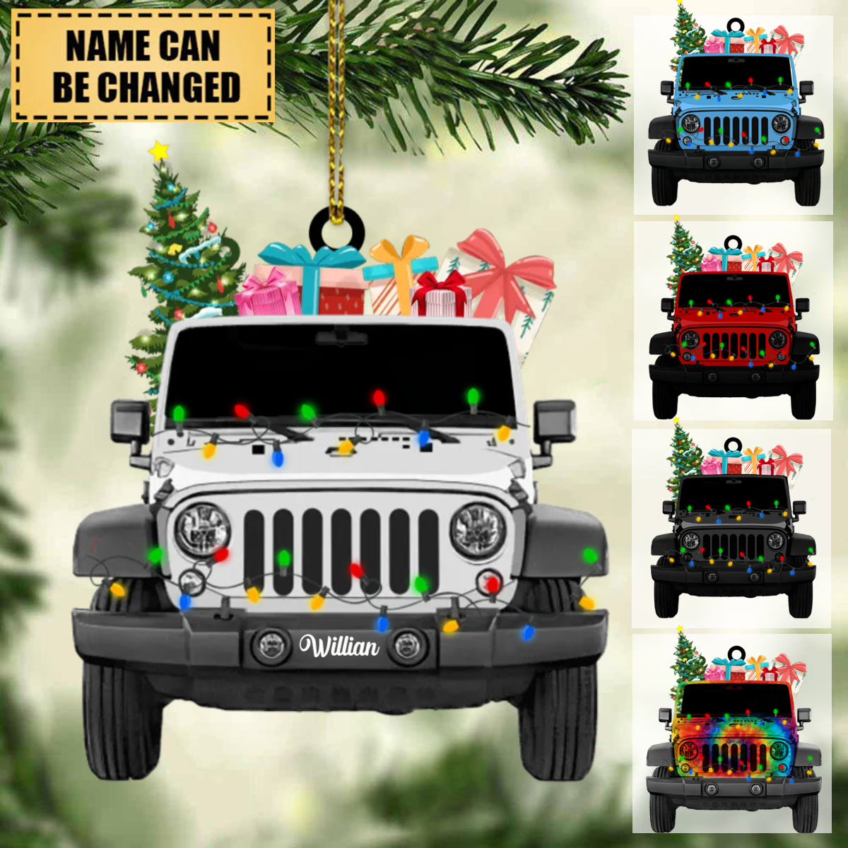 Christmas Car Personalized Cut Ornament Gift For Car Lover