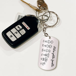Personalized Family Name Stainless Steel Metal Keychain