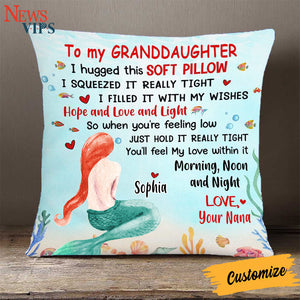 Personalized Granddaughter Mermaid Under The Ocean Pillow