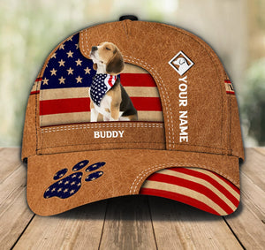 Gift for Father Lovely Dogs With USA Flag - Dog Personalized Classic Cap - Funny Dog Gift For Independence Day