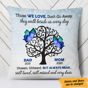 Personalized Butterfly Memorial Mom Dad Pillow (Insert Included)