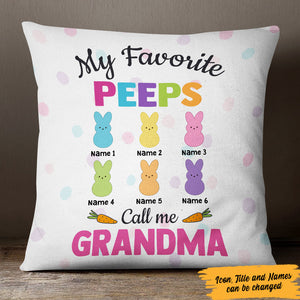 Personalized Easter Grandma Mom Bunny Throw Pillow - Grandkids Easter Day
