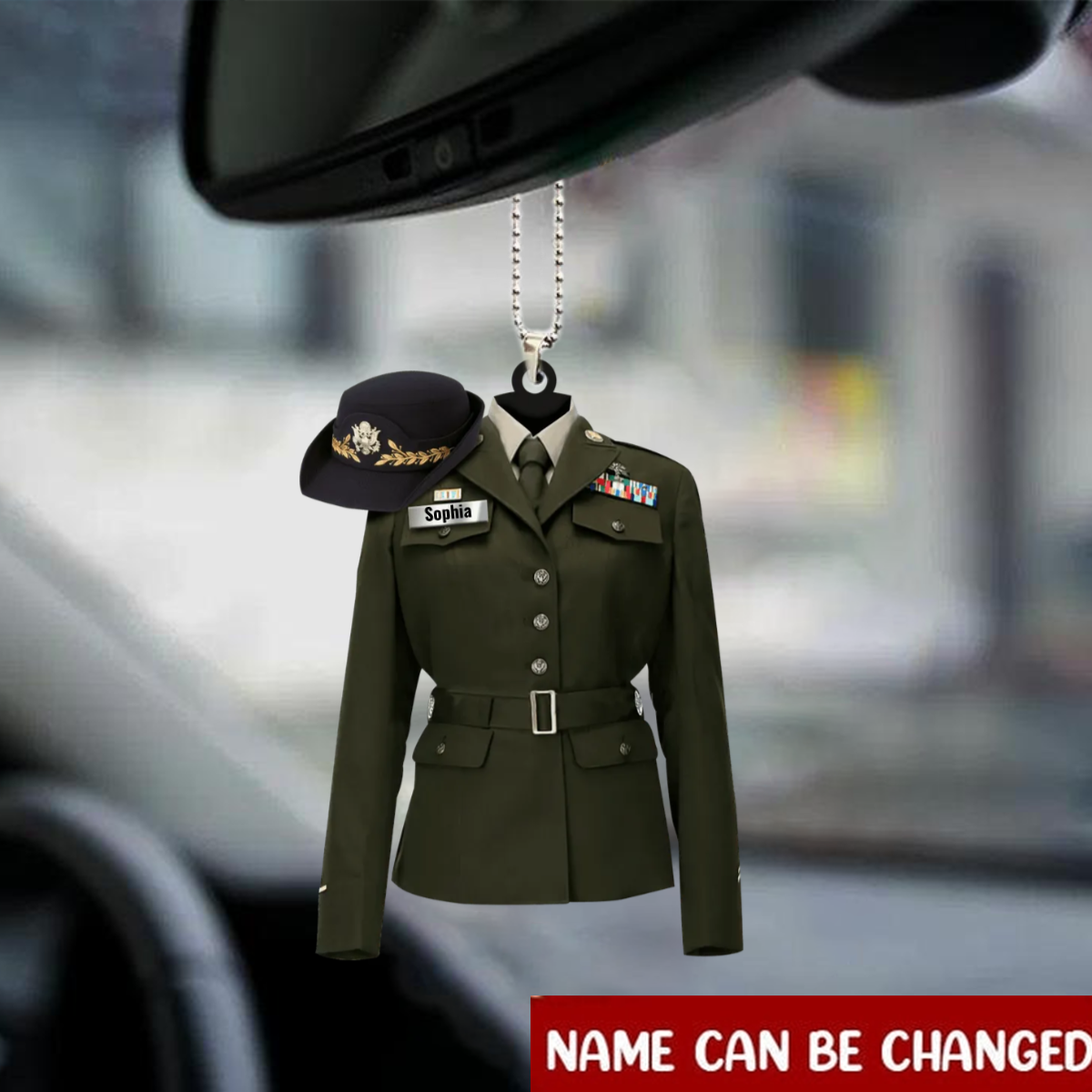 Female Army Uniform Personalized Acrylic Ornament