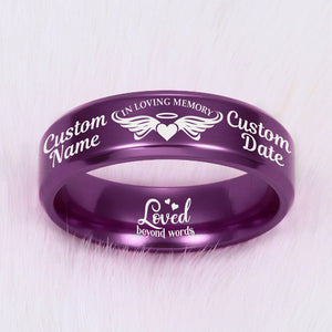 Personalized In Loving Memory Engraved Ring