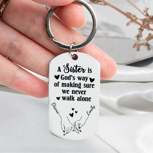 (Photo Inserted) A Sister Is God’s Way - Personalized Engraved Stainless Steel Keychain